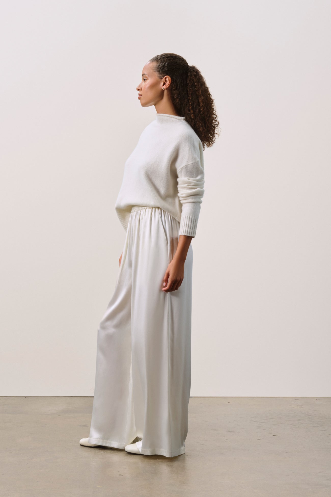 EVAN SILK WIDE LEG PANT | 33" INSEAM